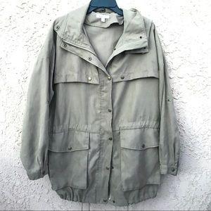 In the Beginning green parka jacket